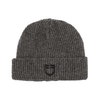 Berretto Equestro unisex in lana a costine con logo Grigio mélange