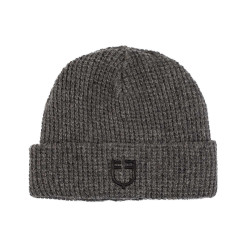 Berretto Equestro unisex in lana a costine con logo Grigio mélange