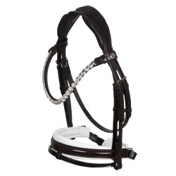 Briglia Ophelia in cuoio di vitello Acavallo Marrone / bianco Briglia Ophelia in cuoio di vitello Acavallo Marrone / bianco