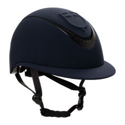 Casco da donna con ampia visiera e logo in rilievo Equestro Marina Blu marino