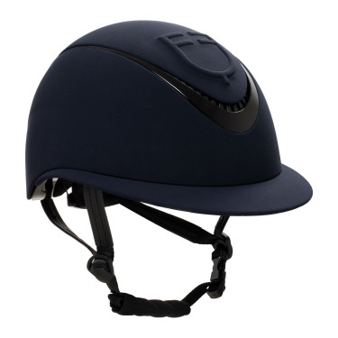 Casco da donna con ampia visiera e logo in rilievo Equestro Marina Blu marino