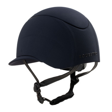 Casco da donna con ampia visiera e logo in rilievo Equestro Marina Blu marino