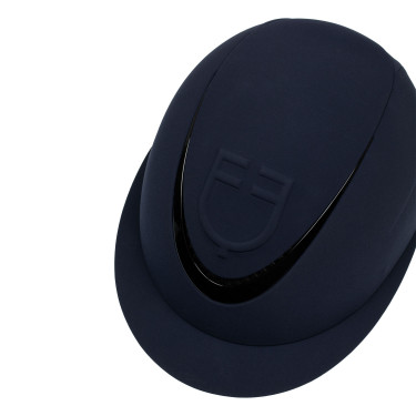 Casco da donna con ampia visiera e logo in rilievo Equestro Marina Blu marino