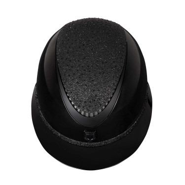 Casco di lusso con ampia visiera e strass omologato EN 1384-2023 Equestro Nero / nero