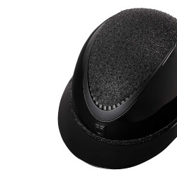 Casco di lusso con ampia visiera e strass omologato EN 1384-2023 Equestro Nero / nero