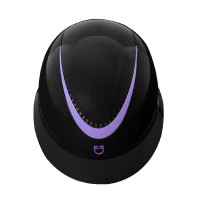 Casco con cinturino in similpelle lucida omologato EN 1384-2023 Equestro Nero / viola Casco con cinturino in similpelle lucida omologato EN 1384-2023 Equestro Nero / viola