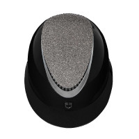 Casco Star con ampia visiera e strass omologato EN 1384-2023 Equestro Nero / argento Casco Star con ampia visiera e strass omologato EN 1384-2023 Equestro Nero / argento
