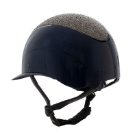 Casco Star con ampia visiera e strass omologato EN 1384-2023 Equestro Marino / argento Blu Casco Star con ampia visiera e strass omologato EN 1384-2023 Equestro Marino / argento Blu