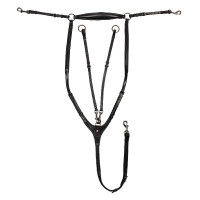 Collier de chasse et martingale en cuir amovible Equestro Noir