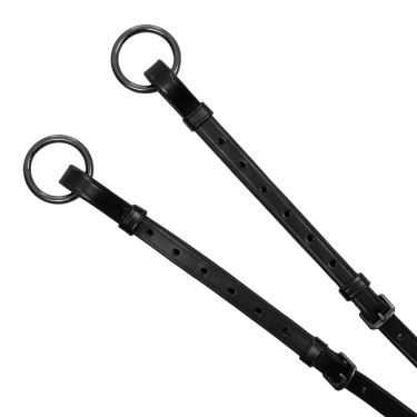 Pettorale e martingala in cuoio amovibile Equestro Nero