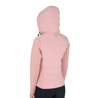 Piumino con cappuccio da donna Equestro in tessuto tecnico misto Cammeo rosa