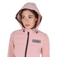 Piumino con cappuccio da donna Equestro in tessuto tecnico misto Cammeo rosa