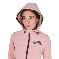 Piumino con cappuccio da donna Equestro in tessuto tecnico misto Cammeo rosa
