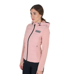 Piumino con cappuccio da donna Equestro in tessuto tecnico misto Cammeo rosa