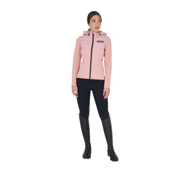 Piumino con cappuccio da donna Equestro in tessuto tecnico misto Cammeo rosa