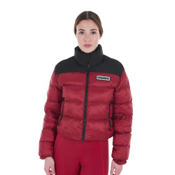Piumino corto da donna in tessuto stretch Equestro