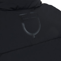 Piumino corto da donna in tessuto stretch Equestro Nero
