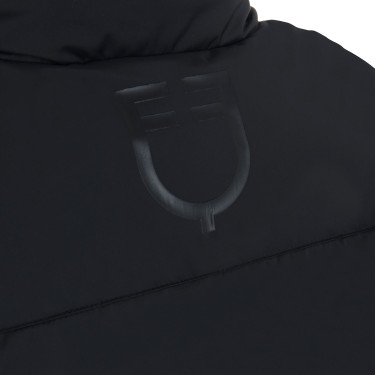 Piumino corto da donna in tessuto stretch Equestro Nero