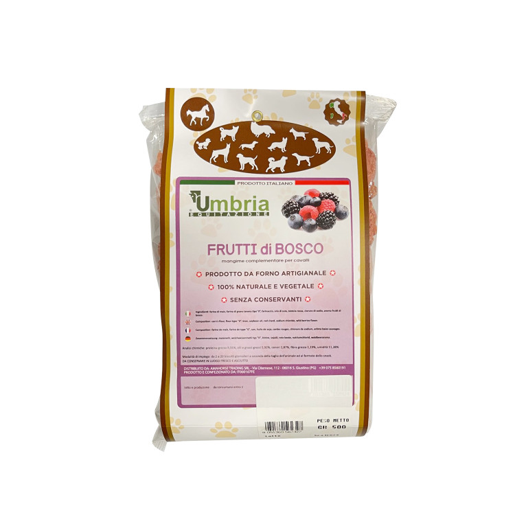 Leccornie per cavalli ai frutti di bosco 500 g Umbria Equitazione