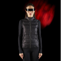 Gilet femme Equestro Ridertechnology avec coutures thermosoudées Noir