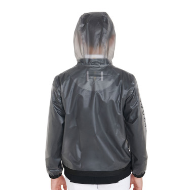 Impermeabile antivento per bambini con cappuccio con zip Equestro Grigio
