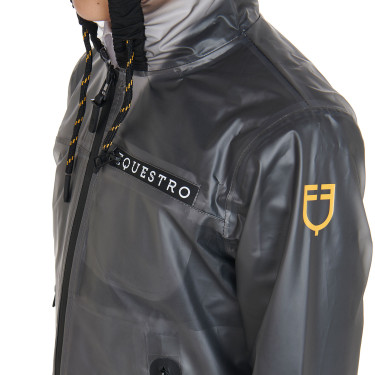Impermeabile antivento per bambini con cappuccio con zip Equestro Grigio