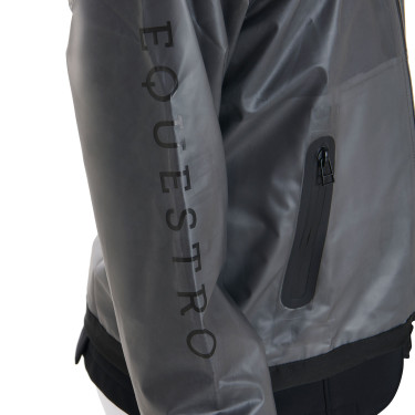 Impermeabile antivento per bambini con cappuccio con zip Equestro Grigio