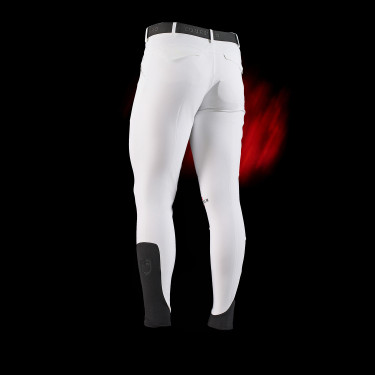 Pantaloni Equestro slim fit da uomo Ridertechnology con cuciture termosaldate Bianco