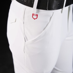 Pantaloni Equestro slim fit da uomo Ridertechnology con cuciture termosaldate Bianco