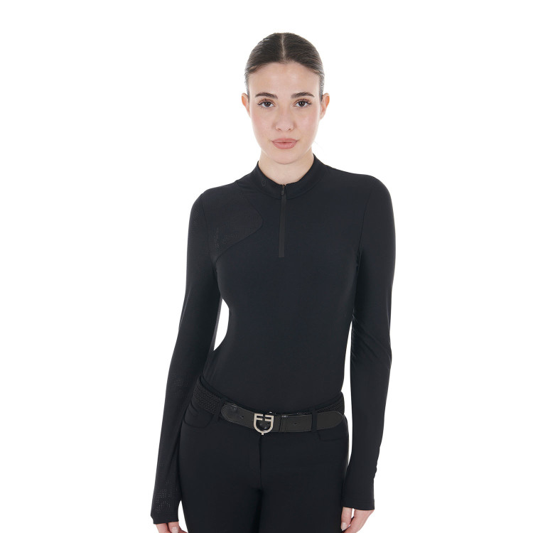 Polo da allenamento da donna in tessuto elasticizzato Equestro Polo da allenamento da donna in tessuto elasticizzato Equestro