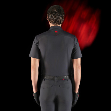 Polo da allenamento da uomo Equestro Ridertechnology a maniche corte con zip Polo da allenamento da uomo Equestro Ridertechnology a maniche corte con zip