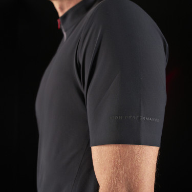 Polo da allenamento da uomo Equestro Ridertechnology a maniche corte con zip Polo da allenamento da uomo Equestro Ridertechnology a maniche corte con zip