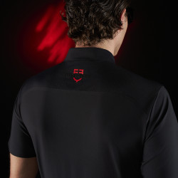 Polo da allenamento da uomo Equestro Ridertechnology a maniche corte con zip Nero