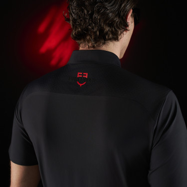 Polo da allenamento da uomo Equestro Ridertechnology a maniche corte con zip Polo da allenamento da uomo Equestro Ridertechnology a maniche corte con zip