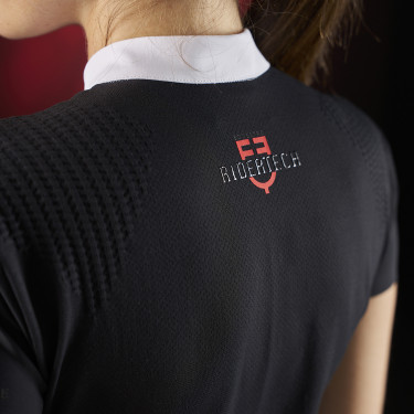 Polo da concorso donna Equestro Ridertechnology a maniche corte con bottoni Polo da concorso donna Equestro Ridertechnology a maniche corte con bottoni