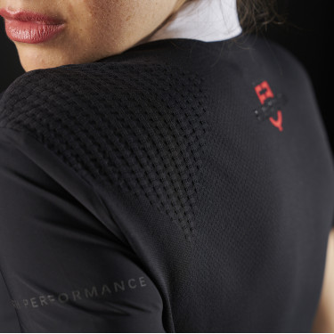 Polo da concorso donna Equestro Ridertechnology a maniche corte con bottoni Polo da concorso donna Equestro Ridertechnology a maniche corte con bottoni