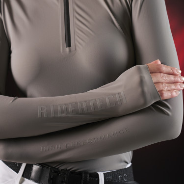 Polo da concorso donna Equestro Ridertechnology a maniche lunghe con zip Polo da concorso donna Equestro Ridertechnology a maniche lunghe con zip