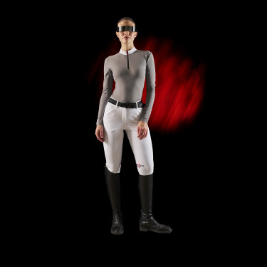 Polo da concorso donna Equestro Ridertechnology a maniche lunghe con zip Polo da concorso donna Equestro Ridertechnology a maniche lunghe con zip