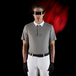 Polo da concorso uomo Equestro Ridertechnology a maniche corte con bottoni