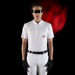 Polo da concorso uomo Equestro Ridertechnology a maniche corte con zip