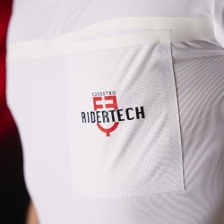 Polo da concorso uomo Equestro Ridertechnology a maniche corte con zip Bianco