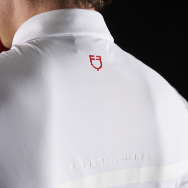 Polo da concorso uomo Equestro Ridertechnology a maniche corte con zip Polo da concorso uomo Equestro Ridertechnology a maniche corte con zip