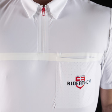 Polo da concorso uomo Equestro Ridertechnology a maniche corte con zip Polo da concorso uomo Equestro Ridertechnology a maniche corte con zip