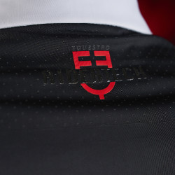 Polo da concorso uomo Equestro Ridertechnology a maniche lunghe con bottoni Nero