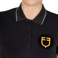 Polo donna collezione Scuderia Equestro Nero Polo donna collezione Scuderia Equestro Nero