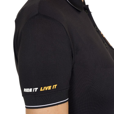 Polo donna collezione Scuderia Equestro Nero