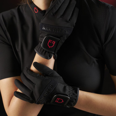 Polo da donna Equestro Ridertechnology a maniche corte con zip Polo da donna Equestro Ridertechnology a maniche corte con zip