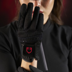Polo da donna Equestro Ridertechnology a maniche corte con zip Nero Polo da donna Equestro Ridertechnology a maniche corte con zip Nero