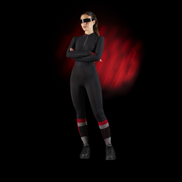 Polo da donna Equestro Ridertechnology a maniche lunghe con zip Polo da donna Equestro Ridertechnology a maniche lunghe con zip