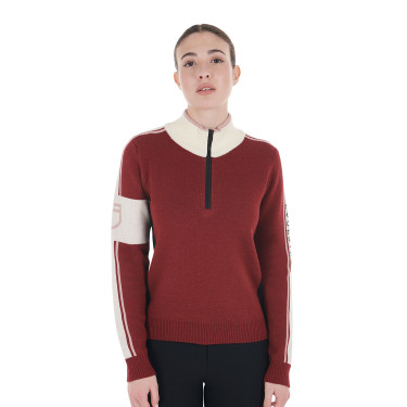 Maglione a collo alto da donna Equestro con cerniera
